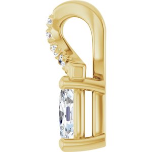 10K Yellow Gold 5x3 mm Elongated Cushion Pendant Mounting – image 5