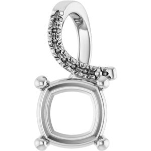Continuum Sterling Silver 8x8 mm Cushion Pendant Mounting – image 2