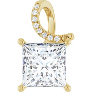 10K Yellow Gold 9x9 mm Square Pendant Mounting
