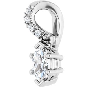 Platinum 5x3 mm Marquise Pendant Mounting – image 3