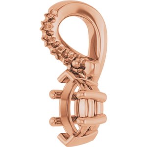 18K Rose Gold 5x3 mm Marquise Pendant Mounting – image 4