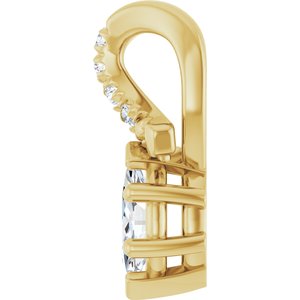 14K Yellow Gold 5x3 mm Marquise Pendant Mounting – image 5