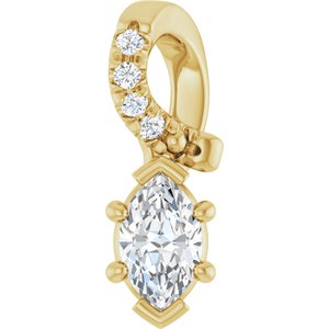 18K Yellow Gold 5x3 mm Marquise Pendant Mounting