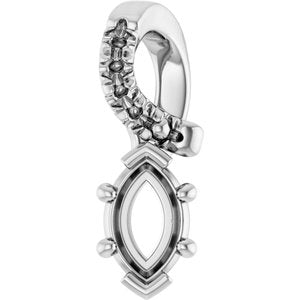 Sterling Silver 5x3 mm Marquise Pendant Mounting – image 2