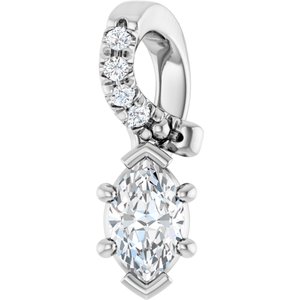 Continuum Sterling Silver 5x3 mm Marquise Pendant Mounting