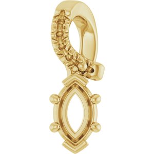 10K Yellow Gold 5x3 mm Marquise Pendant Mounting – image 2