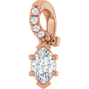 18K Rose Gold 5x3 mm Marquise Pendant Mounting