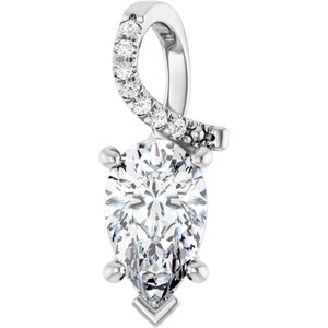 Platinum 10x6 mm Pear Pendant Mounting