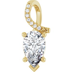 14K Yellow Gold 10x6 mm Pear Pendant Mounting