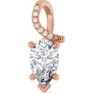 18K Rose Gold 10x6 mm Pear Pendant Mounting