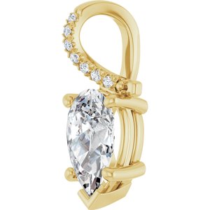 10K Yellow Gold 10x6 mm Pear Pendant Mounting – image 3