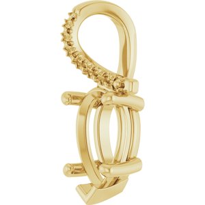 14K Yellow Gold 10x6 mm Pear Pendant Mounting – image 4