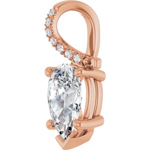 18K Rose Gold 10x6 mm Pear Pendant Mounting – image 3