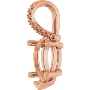 18K Rose Gold 10x6 mm Pear Pendant Mounting – image 4
