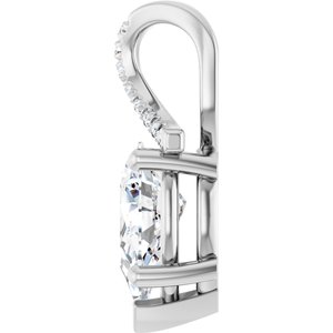 10K White Gold 10x6 mm Pear Pendant Mounting – image 5