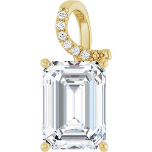 10K Yellow Gold 14x10 mm Emerald Pendant Mounting