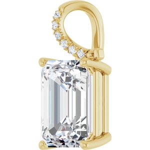 18K Yellow Gold 14x10 mm Emerald Pendant Mounting – image 3