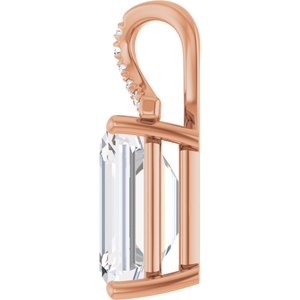 10K Rose Gold 14x10 mm Emerald Pendant Mounting – image 5