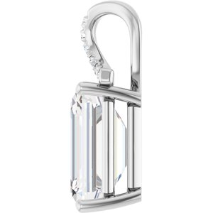 Platinum 14x10 mm Emerald Pendant Mounting – image 5