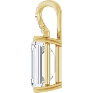 14K Yellow Gold 14x10 mm Emerald Pendant Mounting – image 5