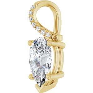 18K Yellow Gold 11.5x7 mm  Pear Pendant Mounting – image 3
