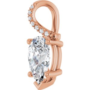 14K Rose Gold 11.5x7 mm  Pear Pendant Mounting – image 3