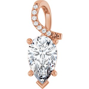 18K Rose Gold 11.5x7 mm  Pear Pendant Mounting