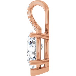 10K Rose Gold 11.5x7 mm  Pear Pendant Mounting – image 5