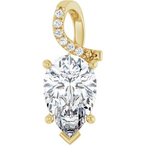 10K Yellow Gold 14x9 mm Pear Pendant Mounting