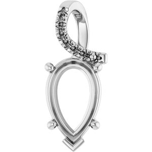 Continuum Sterling Silver 14x9 mm Pear Pendant Mounting – image 2