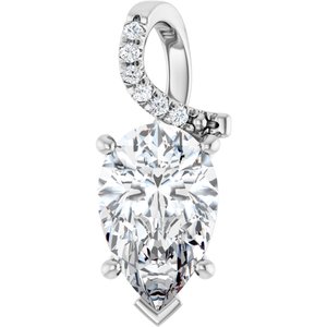 10K White Gold 14x9 mm Pear Pendant Mounting
