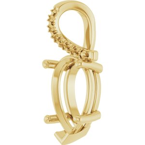 18K Yellow Gold 14x9 mm Pear Pendant Mounting – image 4