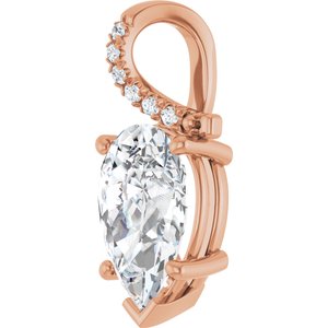 14K Rose Gold 14x9 mm Pear Pendant Mounting – image 3