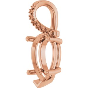 14K Rose Gold 14x9 mm Pear Pendant Mounting – image 4