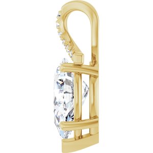 18K Yellow Gold 14x9 mm Pear Pendant Mounting – image 5