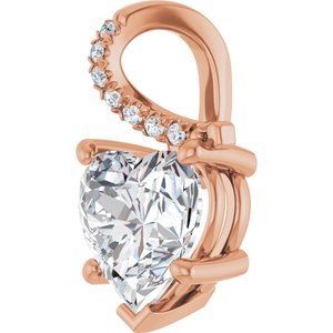 10K Rose Gold 9x9 mm Heart Pendant Mounting – image 3