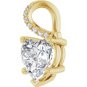 14K Yellow Gold 9x9 mm Heart Pendant Mounting – image 3