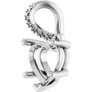 18K White Gold 9x9 mm Heart Pendant Mounting – image 4