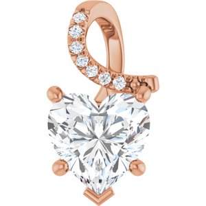 18K Rose Gold 9x9 mm Heart Pendant Mounting