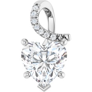 14K White Gold 9x9 mm Heart Pendant Mounting