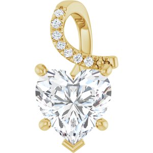 14K Yellow Gold 9x9 mm Heart Pendant Mounting