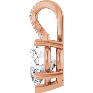10K Rose Gold 9x9 mm Heart Pendant Mounting – image 5