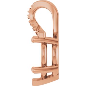18K Rose Gold 9x9 mm Heart Pendant Mounting – image 6
