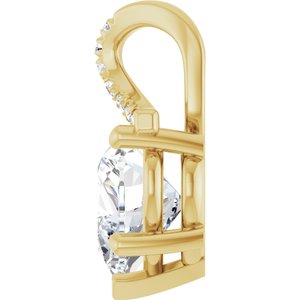 10K Yellow Gold 9x9 mm Heart Pendant Mounting – image 5