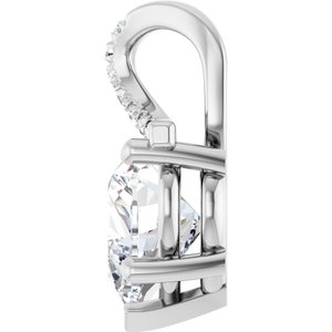 18K White Gold 9x9 mm Heart Pendant Mounting – image 5