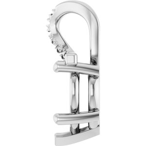 10K White Gold 9x9 mm Heart Pendant Mounting – image 6