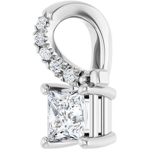 Continuum Sterling Silver 3.5x3.5 mm Square Pendant Mounting – image 3