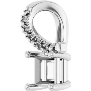 14K X1 White Gold 3.5x3.5 mm Square Pendant Mounting – image 4