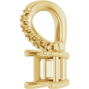 14K Yellow Gold 3.5x3.5 mm Square Pendant Mounting – image 4