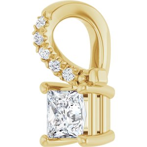 10K Yellow Gold 3.5x3.5 mm Square Pendant Mounting – image 3